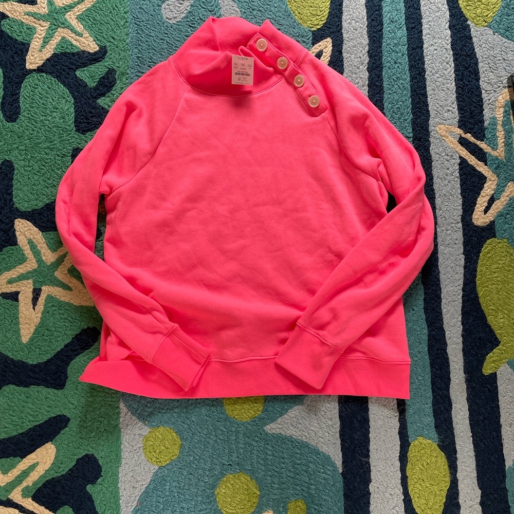 Neon Pink funnel neck hoodie